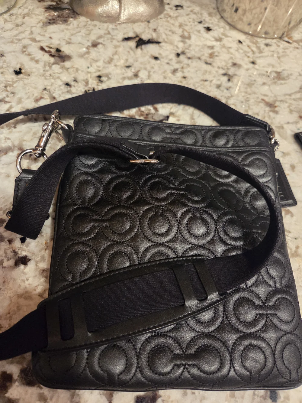 Coach Black Quilted Crossbody Bag with Matching Card Wallet